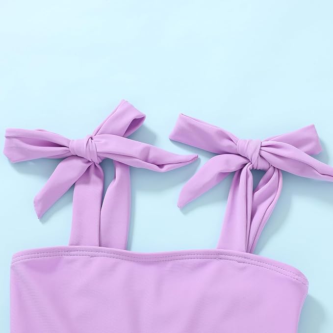 YOUNGER TREE Toddler Girls Two Pieces Swimsuit Color Block Stripe Swimwear - Image 4