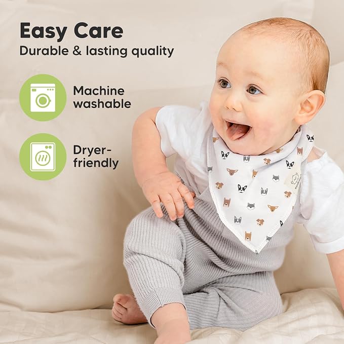 8-Pack Organic Baby Bandana Bibs - Image 7