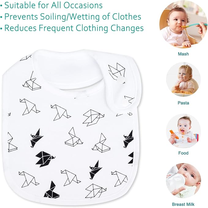 Baby Bibs Soft and Absorbent Organic Cotton Bandana Drool Bibs Set - Image 2
