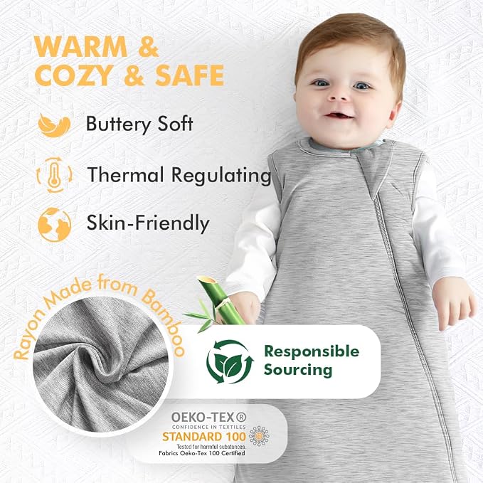 HAPIU Rayon Made from Bamboo Winter Baby Sleep Sack 2.5 TOG, 2-Way Zipper YKK - Image 2
