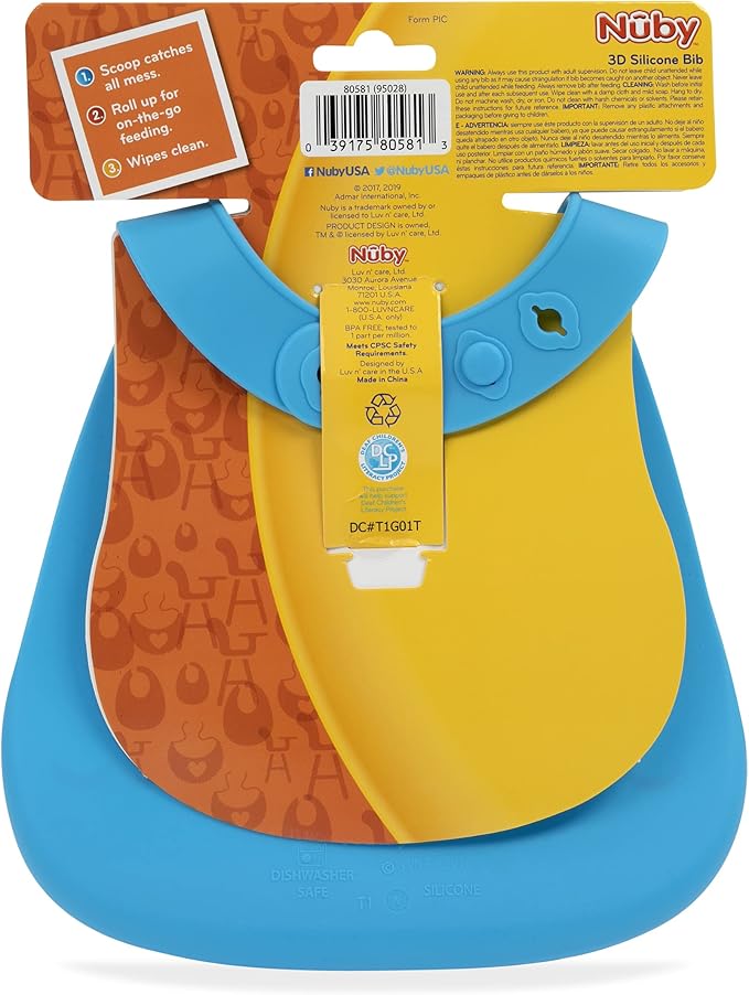 Nuby On The Go Silicone 3D Bib - Image 6