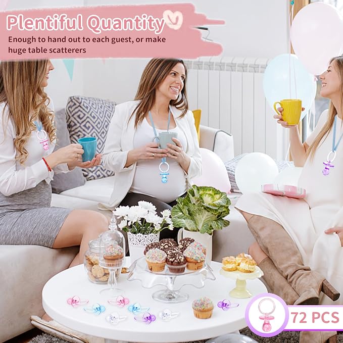 72 Pcs Baby Shower Pacifiers, 2.75’’ Plastic Pacifiers - Image 6