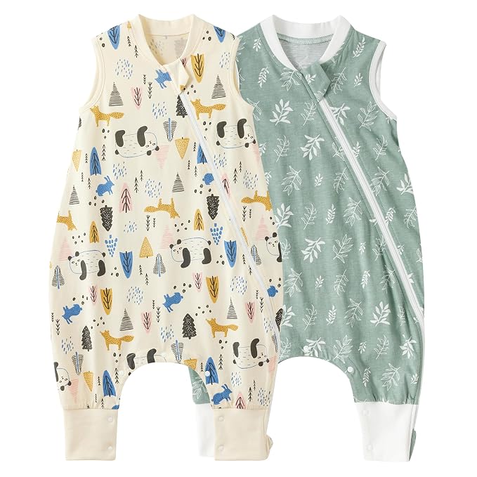 Duomiaomiao 2 Pack 0.5 TOG Toddler Sleep Sack 24-36 Months 100% Cotton by DuoMiaoMiao