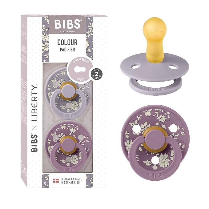 BIBS Colour Liberty Soother 2-Pack, BPA Free Dummy Pacifier, Round Nipple. by BIBS