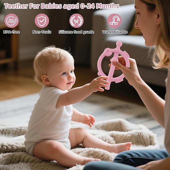 Chuya Baby Teething Toys with Easy-Hold Ring Sticks Baby Teether Toy - Image 2
