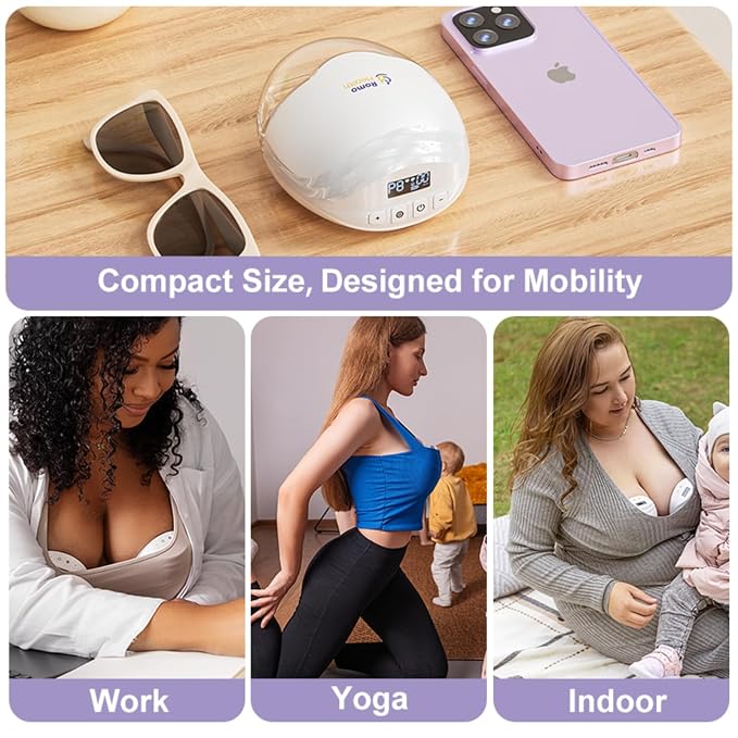 ROMO-GLE/21 Breast Pump Hands Free, Wearable Breastfeeding Pump, Electric - Image 7