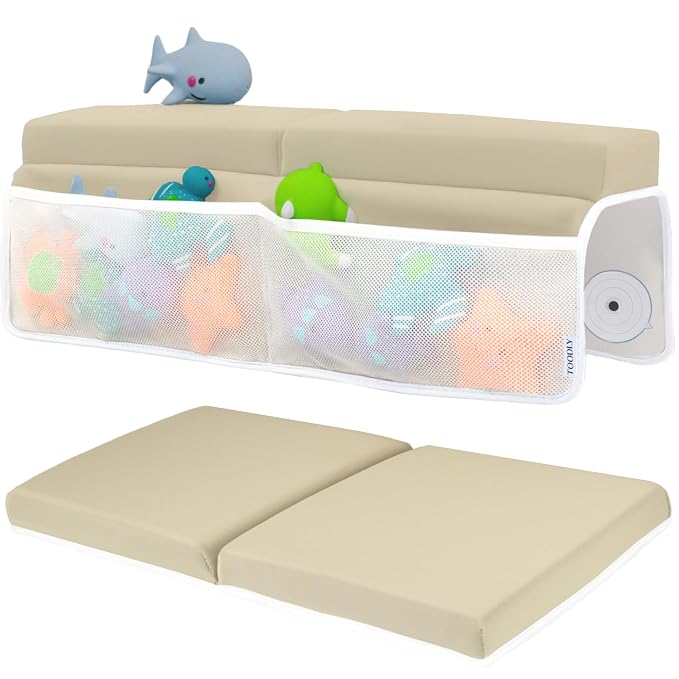 Comfortable Baby Bath Kneeler and Elbow Rest Pad Set – Thick Memory Foam Bath by Toodly