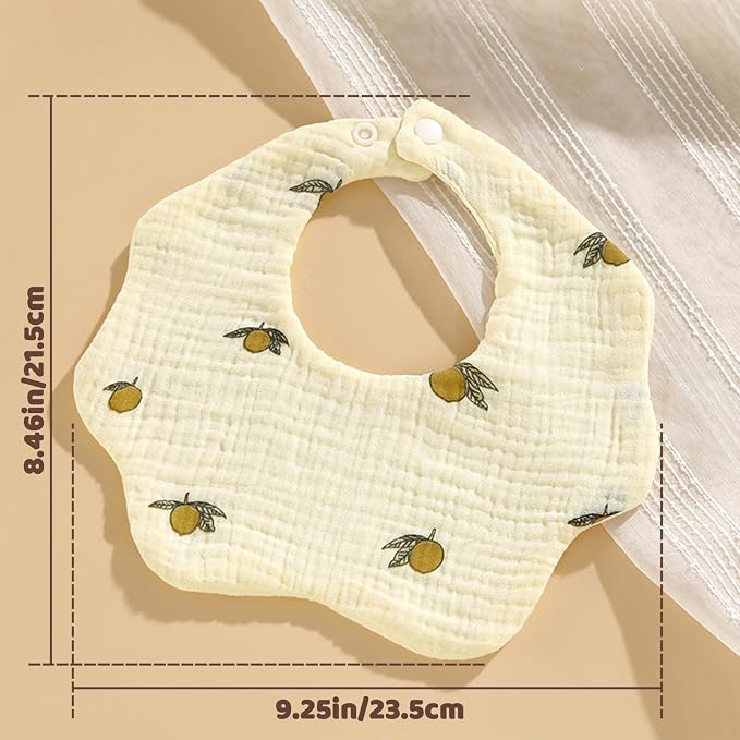 Muslin Baby Bibs for Drooling and Teething Newborn Drool Bibs for Baby Girl Boy - Image 3