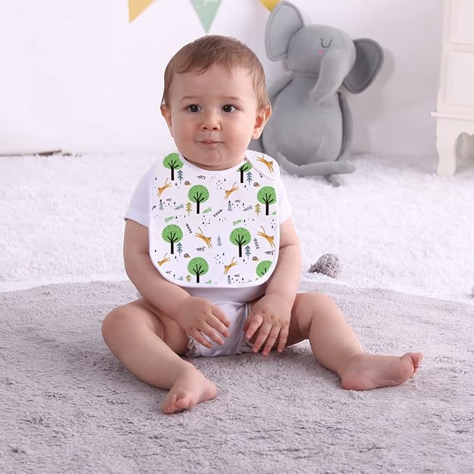 Maiwa 6 Pack Waterproof Cotton Baby Bibs - Image 3