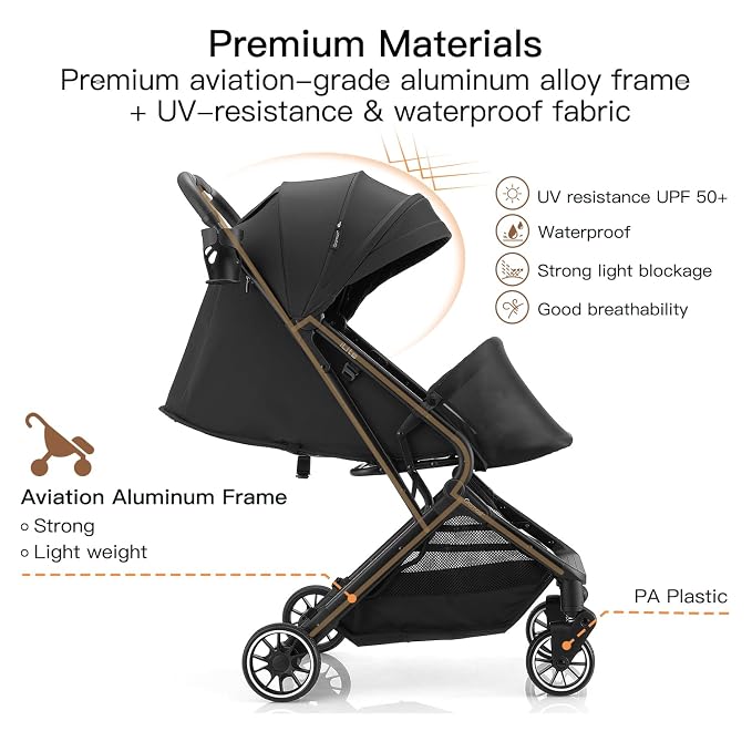 Compact Fold Baby Stroller, Lightweight Travel Toddler Stroller - Image 9