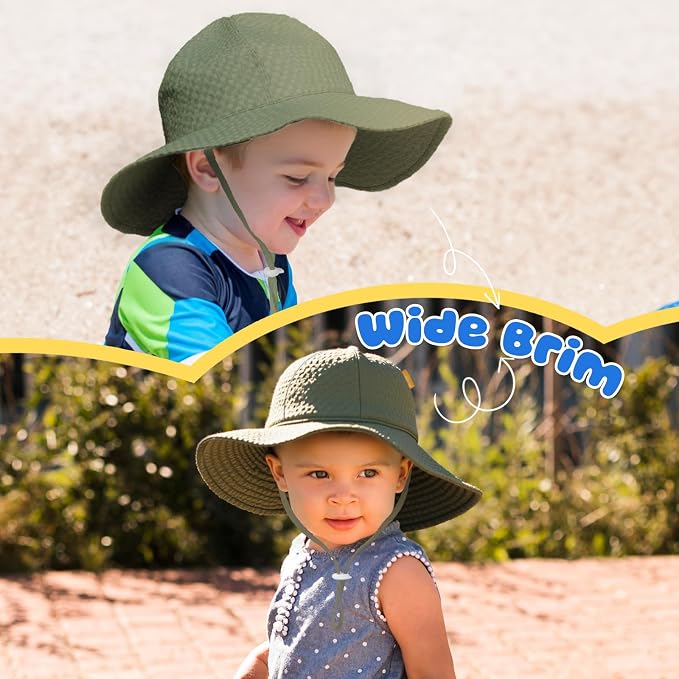 HONGTEYA Baby Sun Hat Toddler Girl Beach Hat Adjustable Outdoor Summer Hat UPF - Image 4