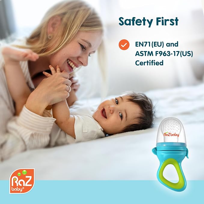 RaZbaby Baby Solids/Frozen Fruit Feeder Pacifier, Infant Teether Toy 6M+ - Image 9