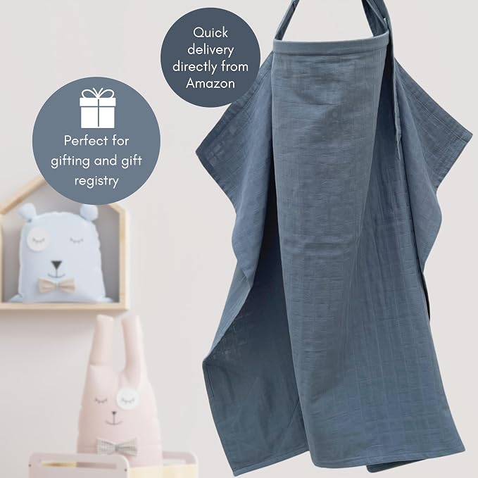 MOZAH 100% Organic Cotton Muslin Nursing Cover - Image 8
