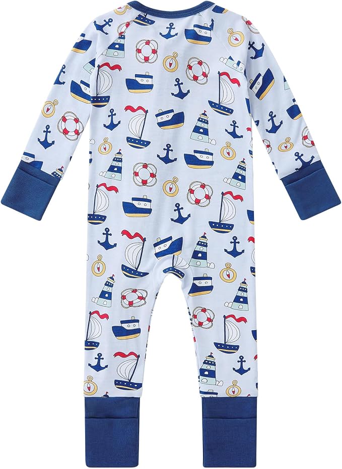 pureborn Baby Infant Boys Girls Sleeper Snug Fit Viscose from Bamboo Pajamas - Image 2