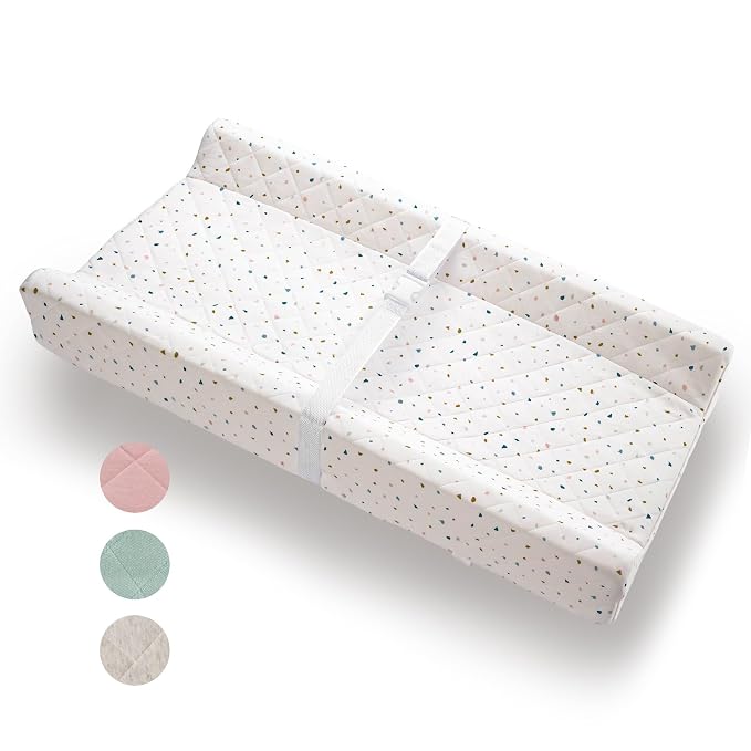 Organic Cotton Contoured Baby Changing Pad w/Waterproof Foam Mattress, Includes by Modera