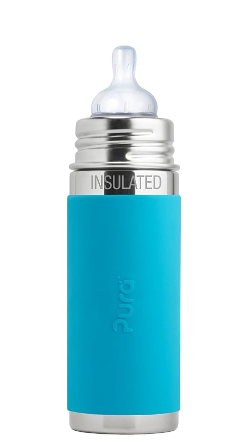 Pura Kiki 7oz Stainless Steel Insulated Infant Bottle – Includes Silicone by Pura