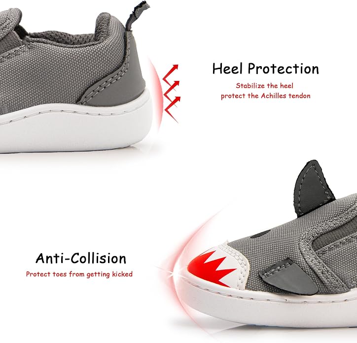 SKYWHEEL Toddler Slip On Shoes Wide Toe Box Barefoot Casual Canvas Walking - Image 4