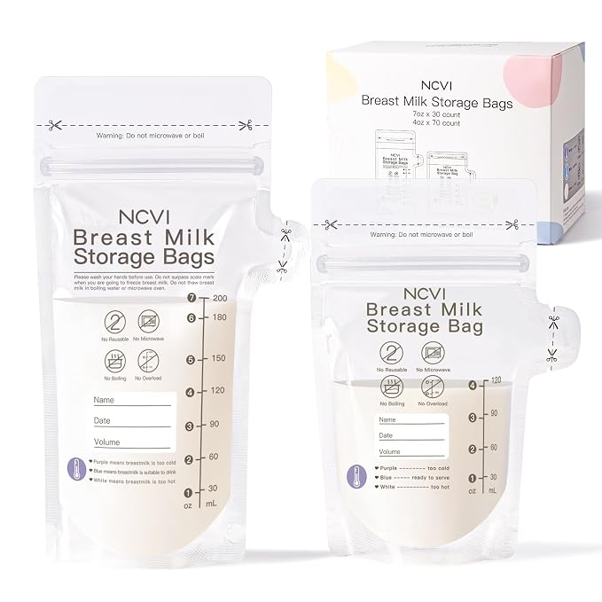 NCVI 4+7 oz Breastmilk Storage Bag Freezer by NCVI
