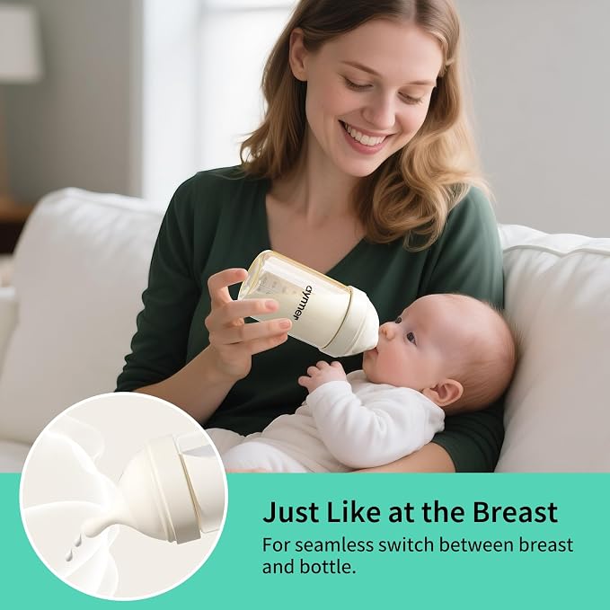 PPSU Natural Baby Bottle with Medium Flow Nipple, Anti-Colic, Wide Neck - Image 5