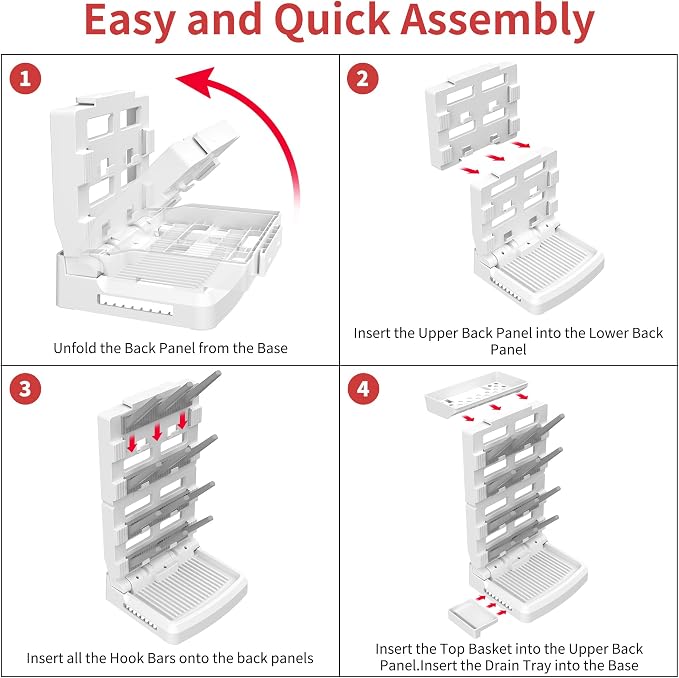 Baby Bottle Drying Rack for 12 Bottles, Space Saving Countertop Vertical - Image 5