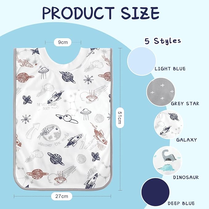 Newwiee 5 Pcs Large Towel Bib Toddler - Image 2