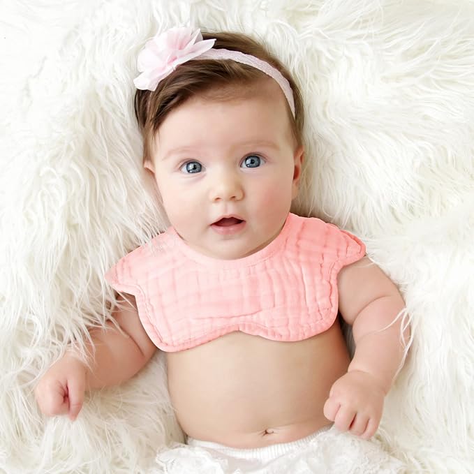 Geyoga 10 Pcs Baby Bibs 360° Rotate Baby Bandana Muslin Drool Bibs Petal Bibs - Image 3