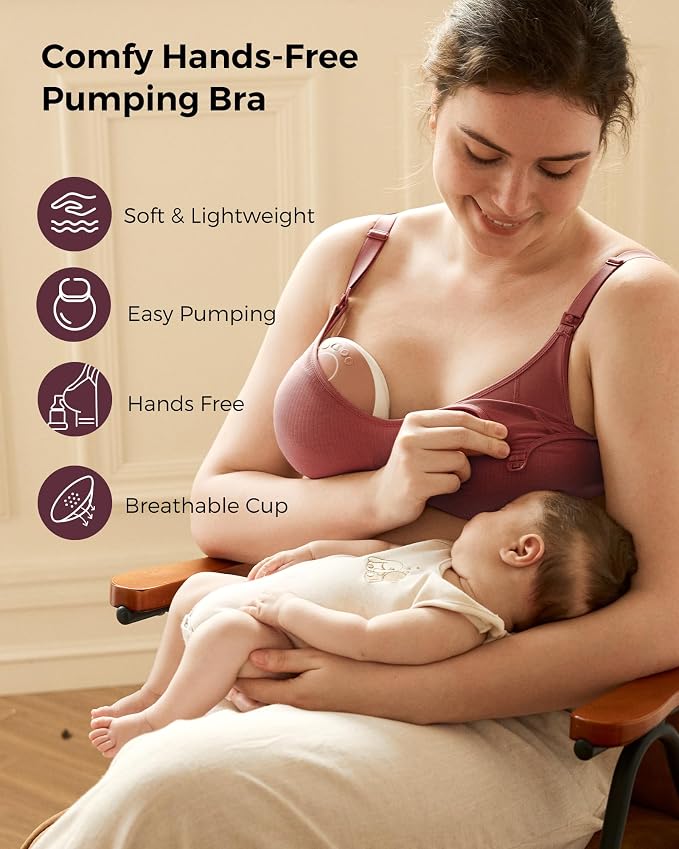 Momcozy Hands-Free Pumping Bra, Wireless & Seamless HF010 Breast Pump Bra - Image 2