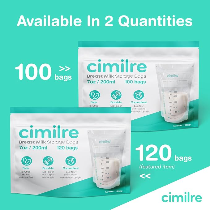 Breast Milk Storage Bags by Cimilre, Leak-Proof Breastmilk Storage Bags - Image 8