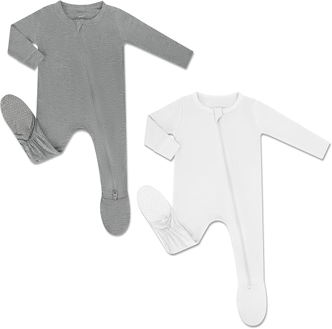HAPIU Rayon from Bamboo Baby Footed Pajamas, 2 Way Zipper YKK, Footie by HAPIU