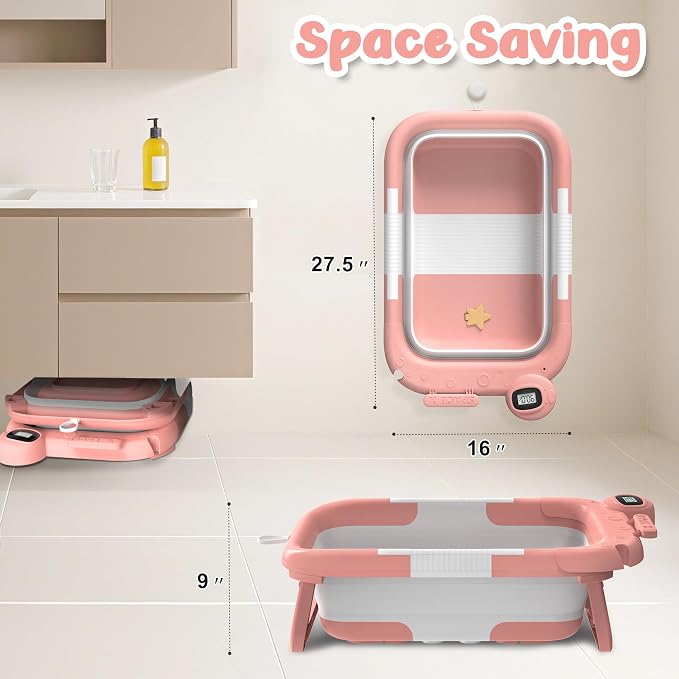 Collapsible Baby Bathtub for Newborn to Toddler, Portable Baby Bath Tub for - Image 6