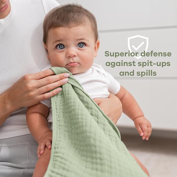 Comfy Cubs Muslin Burp Cloths 20" x 10", Ultra Absorbent 100% Cotton - Image 4