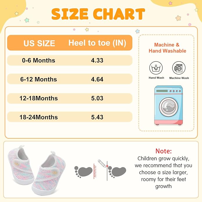 FEETCITY Baby First Walking Shoes Wide Baby Shoes Infant Sneakers Newborn Crib - Image 7