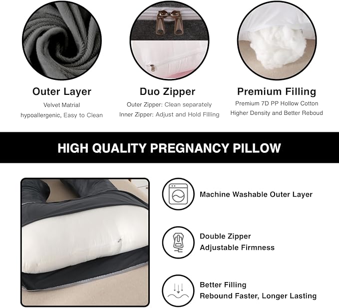 Pregnancy Pillow, Full Body 57 Inch Maternity Pillow - Image 4