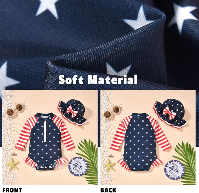 Aalizzwell Baby Girls Long Sleeve One Piece Swimsuit - Image 5