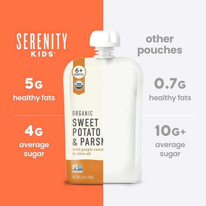 Serenity Kids 6+ Months Organic Veggie Puree Baby Food Pouches - Image 7