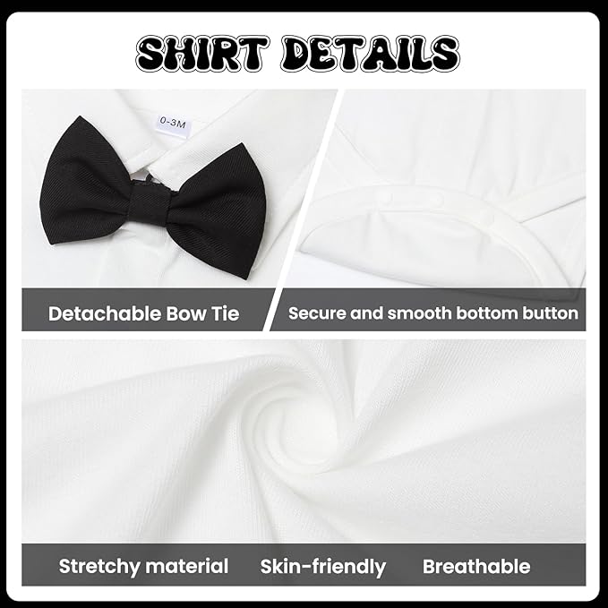 Baby Boy Clothes Suits Infant Gentleman Wedding Outfit Formal Dress Shirt Vest - Image 5