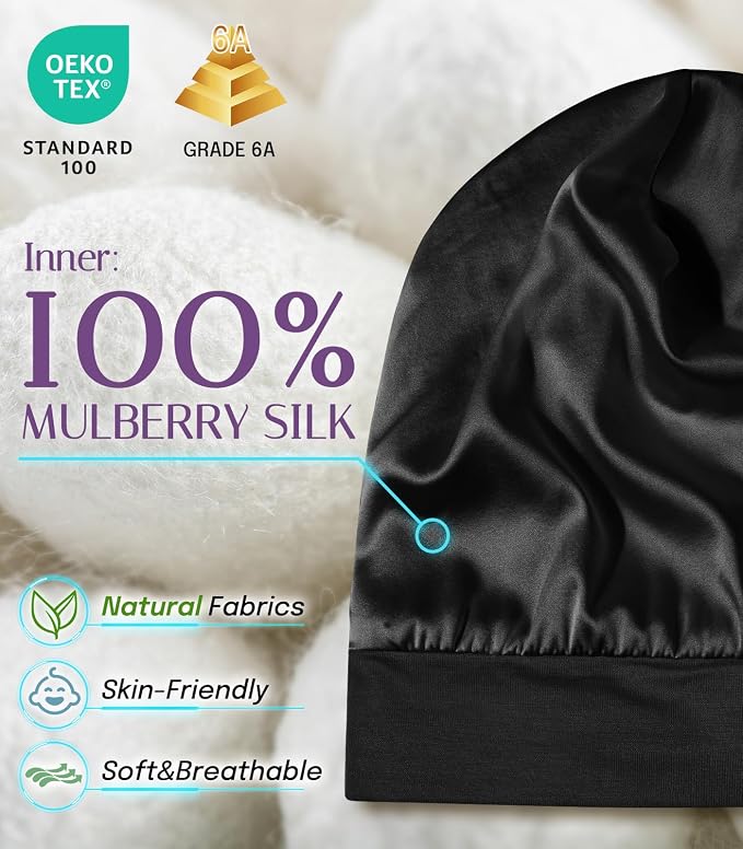 OLESILK Silk Baby Bonnet for 0-6 Months - Image 2