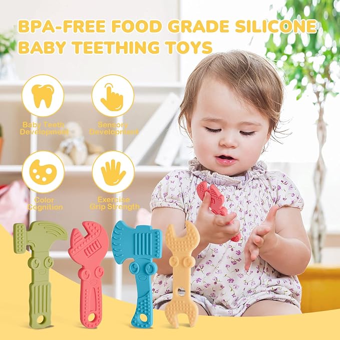 TYRY.HU Baby Teething Toys for Babies 0-6 Months 6-12 Months, BPA Free Silicone - Image 2