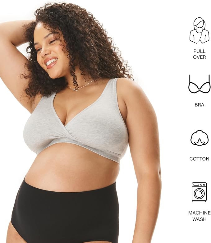 Motherhood Maternity Womens Soft Cotton Spandex Wrap Front Maternity & Nursing - Image 5
