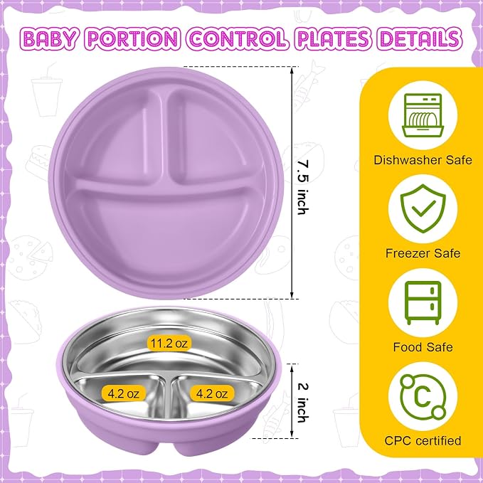 Nuogo 1 Pcs Stainless Steel Baby Suction Plates - Image 3