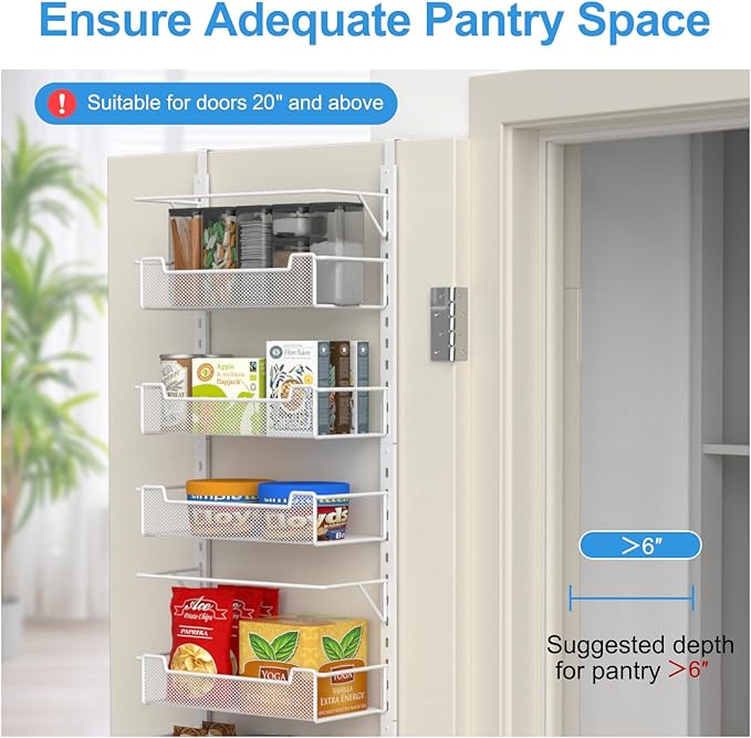 Over the Door Pantry Organizer, 6-Tier Over the Door Organizer - Image 3