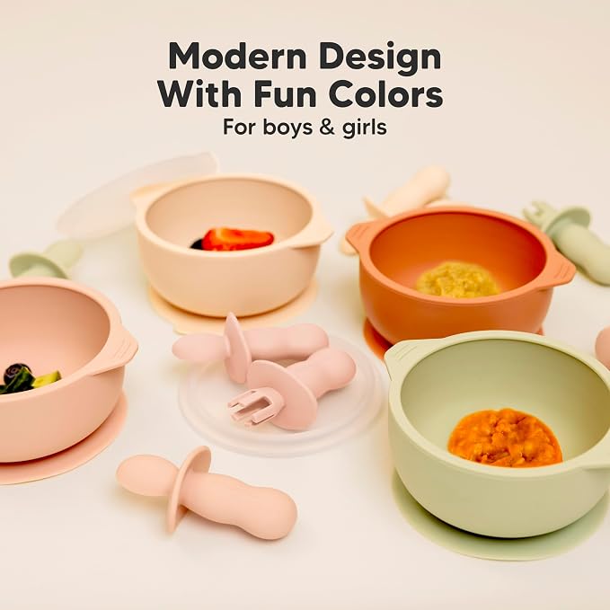 KeaBabies 4-Pack Silicone Baby Spoons and Forks Set - Image 9