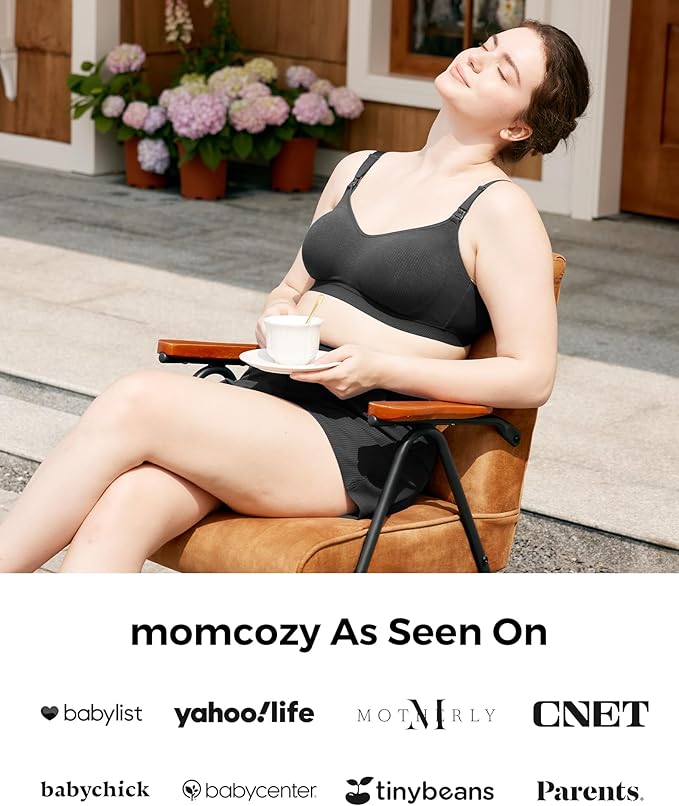 Momcozy Hands-Free Pumping Bra, Wireless & Seamless HF010 Breast Pump Bra - Image 8