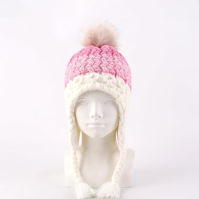 LANGZHEN Toddler Kids Infant Winter Hat, Earflap Knit Warm Cap Fleece Lined - Image 2