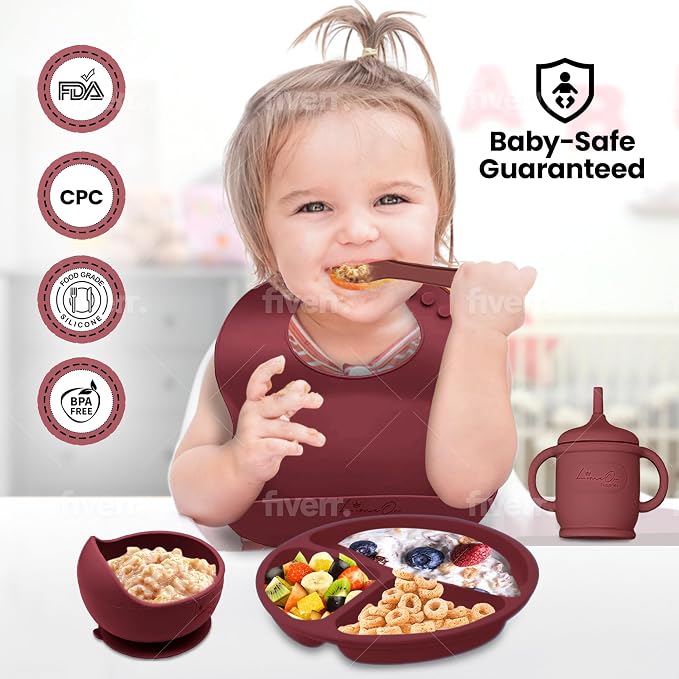 Silicone Baby Feeding Set – 10 Pcs Baby Led Weaning Supplies & Self Feeding Kit - Image 2