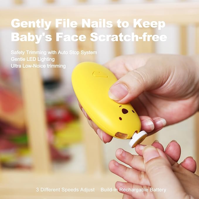 Baby Nail File Electric, Gentle Rechargeable Nail Trimmer, Baby Nail Clippers - Image 2