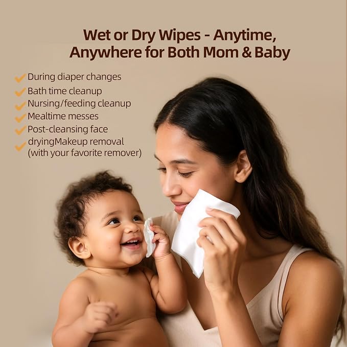 Winner 100% Cotton Dry Wipes, USDA Certified Baby Wipes, Soft & Gentle - Image 7