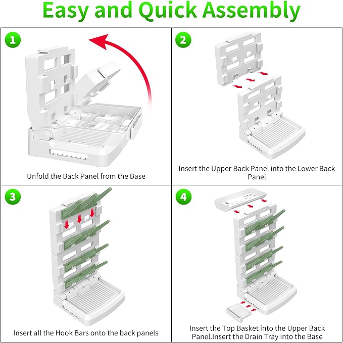 Baby Bottle Drying Rack for 12 Bottles, Space Saving Countertop Vertical - Image 5