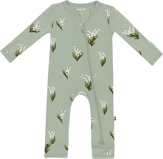 KYTE BABY Unisex Rayon Made From Bamboo Zippered Rompers 0-24 Months by KYTEBABY