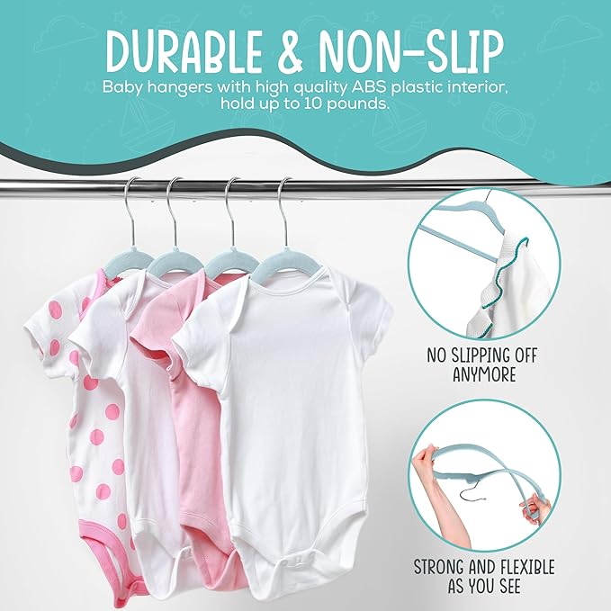 50 Pack Premium Baby Velvet Hangers - Image 5